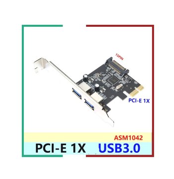 Адаптер PCI-E/USB 3,1 2 порта + SATA разъем 15pin