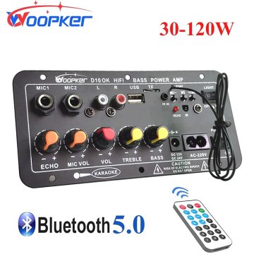 Усилитель звука Woopker, 30-120Вт, поддержка двойного микрофона, Bluetooth